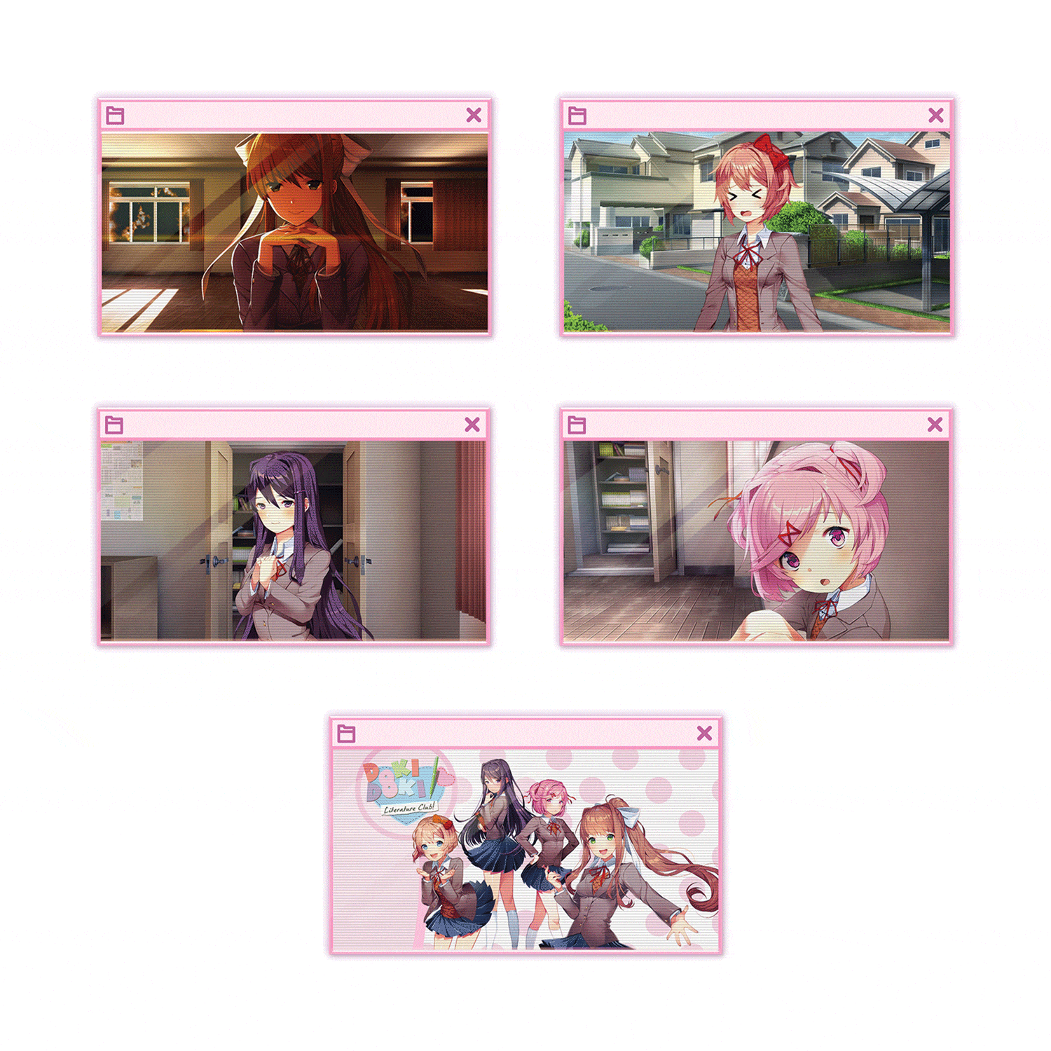 Doki Doki Literature Club - Window Lenticular Pins