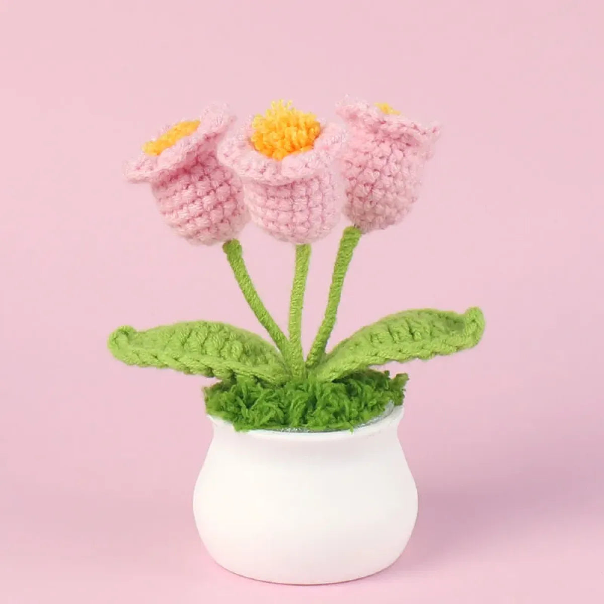 Handmade Crochet Lily Plush – Potted Flower Decor for Desk or Gift