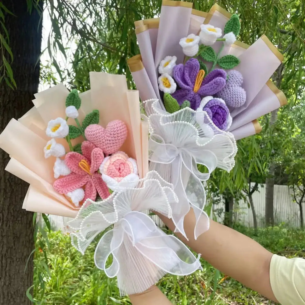 Crochet Sunflower Bouquet – Handmade Knit Gift for Graduation