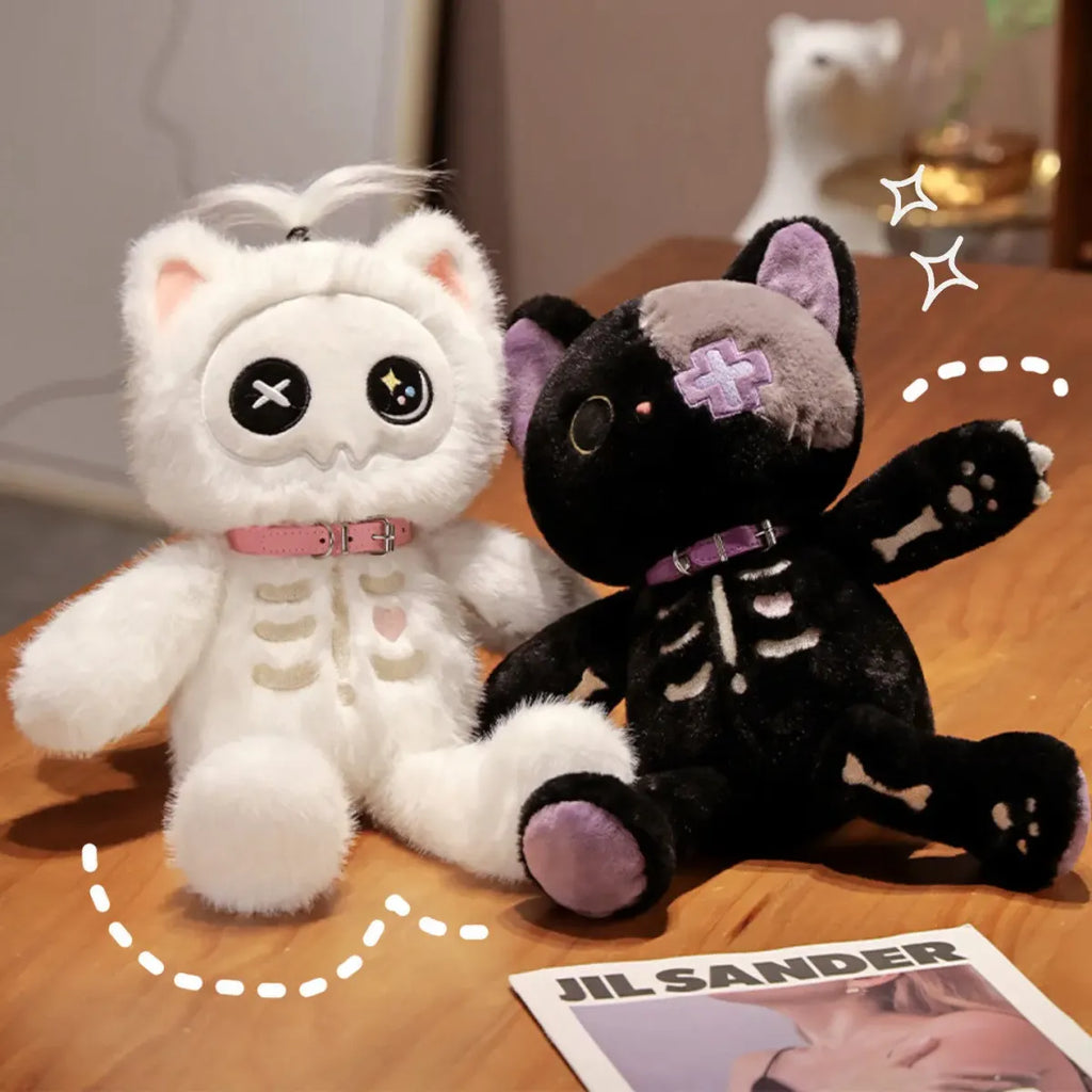 Gothic Skeleton Cat Plushie